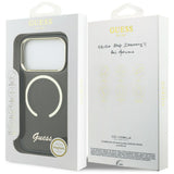 Guess IML Script Metal MagSafe Case til iPhone 17 Pro - sort