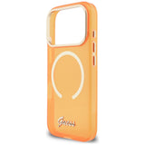 Guess IML Script Metal MagSafe Case til iPhone 17 Pro - Orange