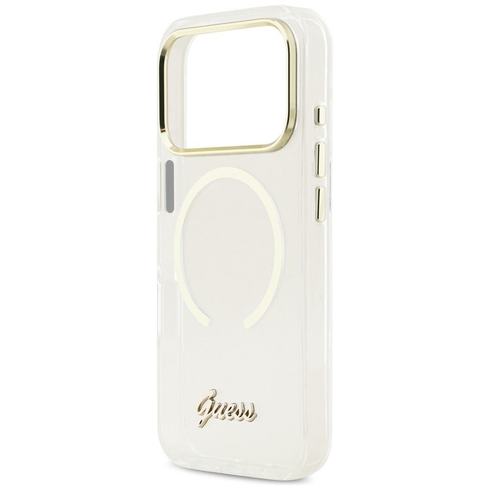 Guess IML Script Metal MagSafe Case til iPhone 17 Pro - klar