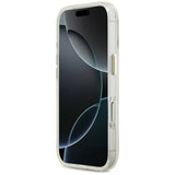 Guess IML Shell Script Metal MagSafe Case til iPhone 17 Pro Max - hvid