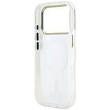 Guess IML Shell Script Metal MagSafe Case til iPhone 17 Pro Max - hvid