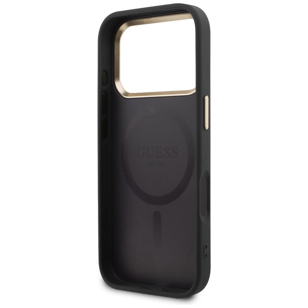 Guess perforeret 4G MagSafe-fodral til iPhone 17 Pro - sort