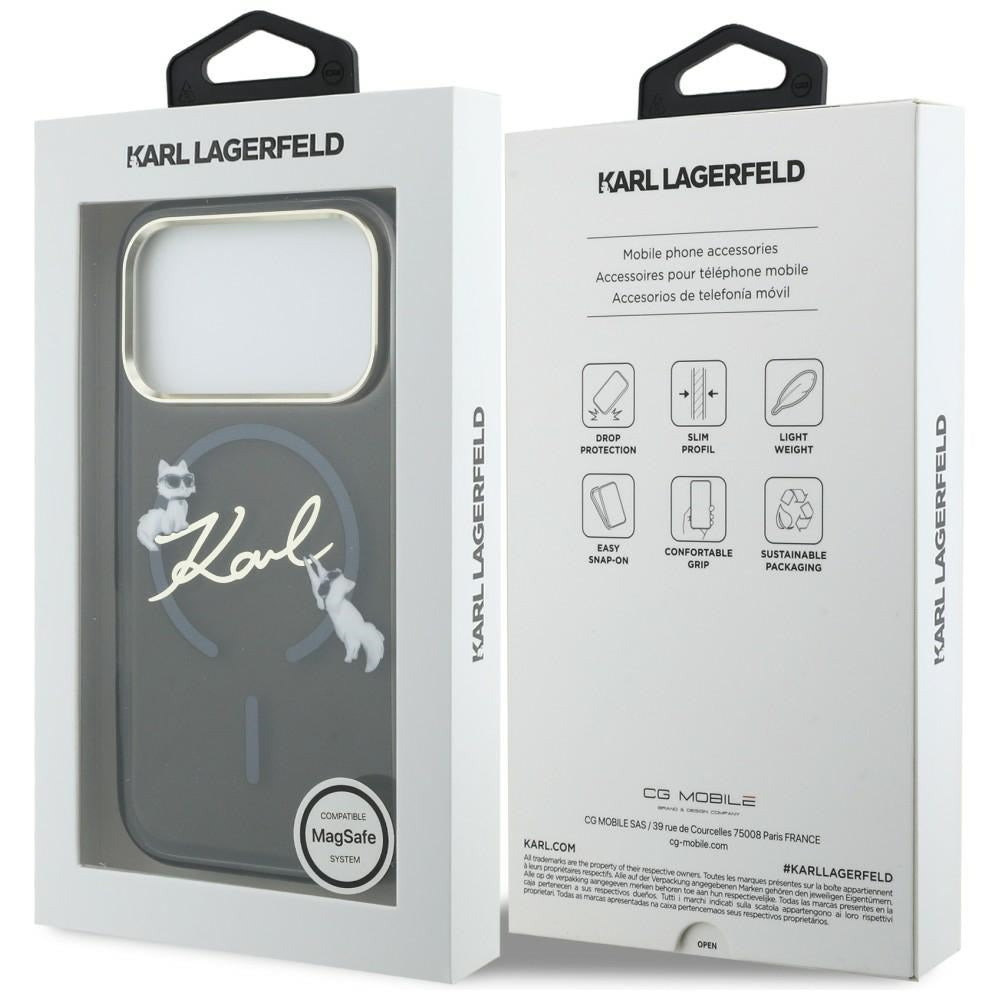 Karl Lagerfeld IML Choupettes Karl Script Logo MagSafe Case til iPhone 17 Pro - sort