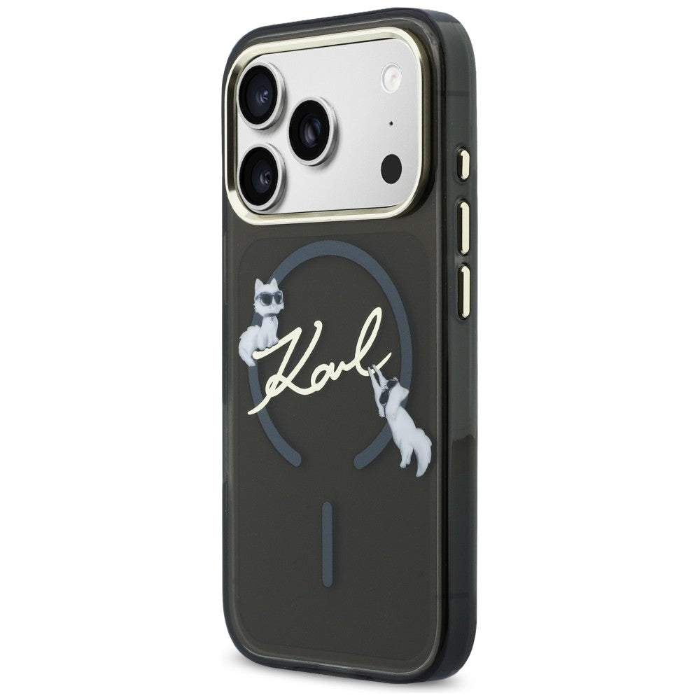 Karl Lagerfeld IML Choupettes Karl Script Logo MagSafe Case til iPhone 17 Pro Max - sort