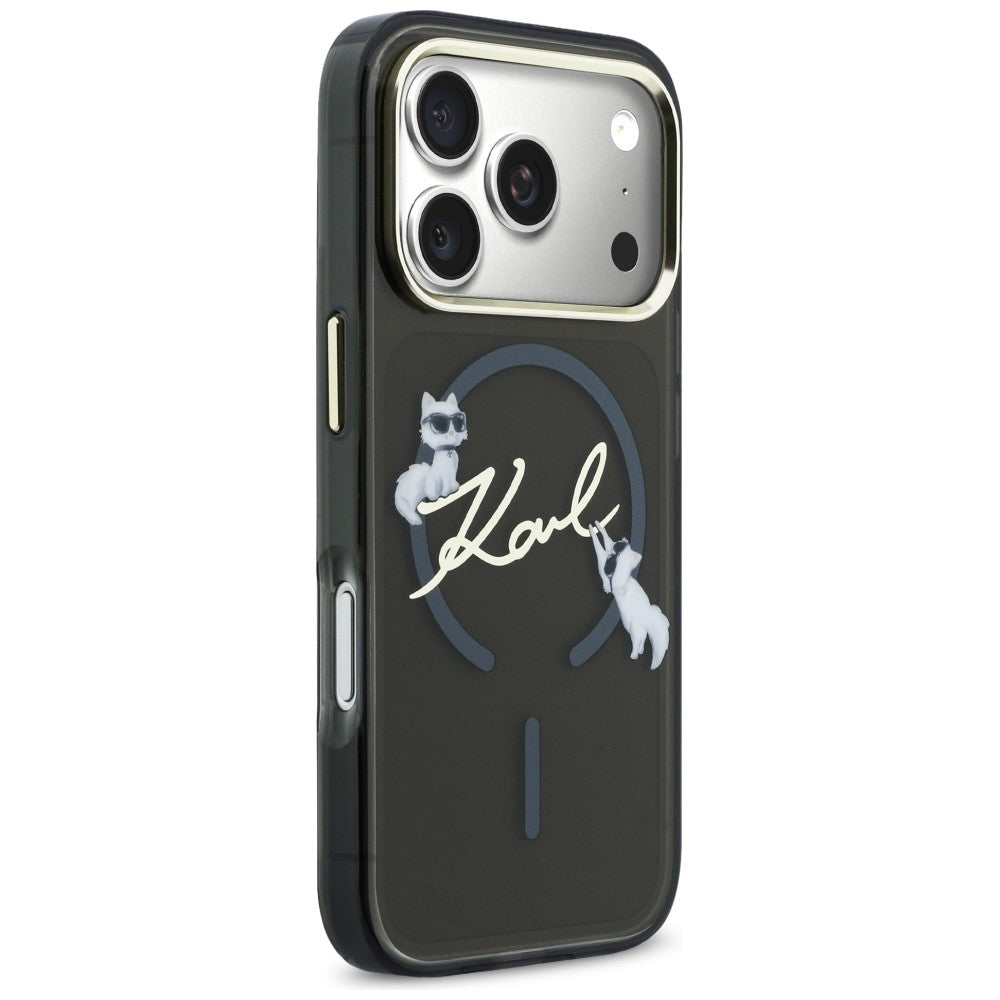 Karl Lagerfeld IML Choupettes Karl Script Logo MagSafe Case til iPhone 17 Pro Max - sort