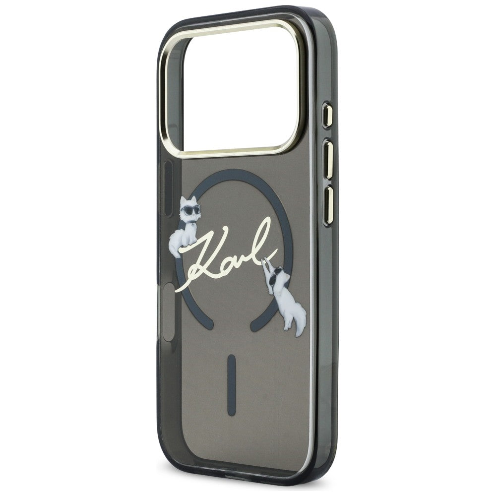 Karl Lagerfeld IML Choupettes Karl Script Logo MagSafe Case til iPhone 17 Pro Max - sort