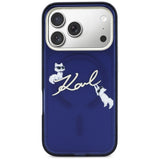 Karl Lagerfeld IML Choupettes Karl Script Logo MagSafe Case til iPhone 17 Pro Max - Blå