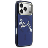 Karl Lagerfeld IML Choupettes Karl Script Logo MagSafe Case til iPhone 17 Pro Max - Blå