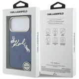 Karl Lagerfeld IML Choupettes Karl Script Logo MagSafe Case til iPhone 17 Pro Max - Blå