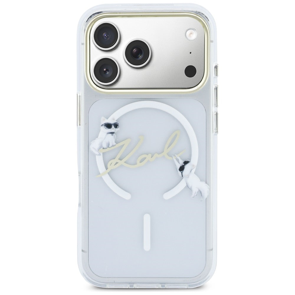 Karl Lagerfeld IML Choupettes Karl Script Logo MagSafe Case til iPhone 17 Pro Max - Klar