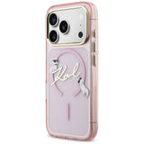 Karl Lagerfeld IML Choupettes Karl Script Logo MagSafe Case til iPhone 17 Pro Max - Pink
