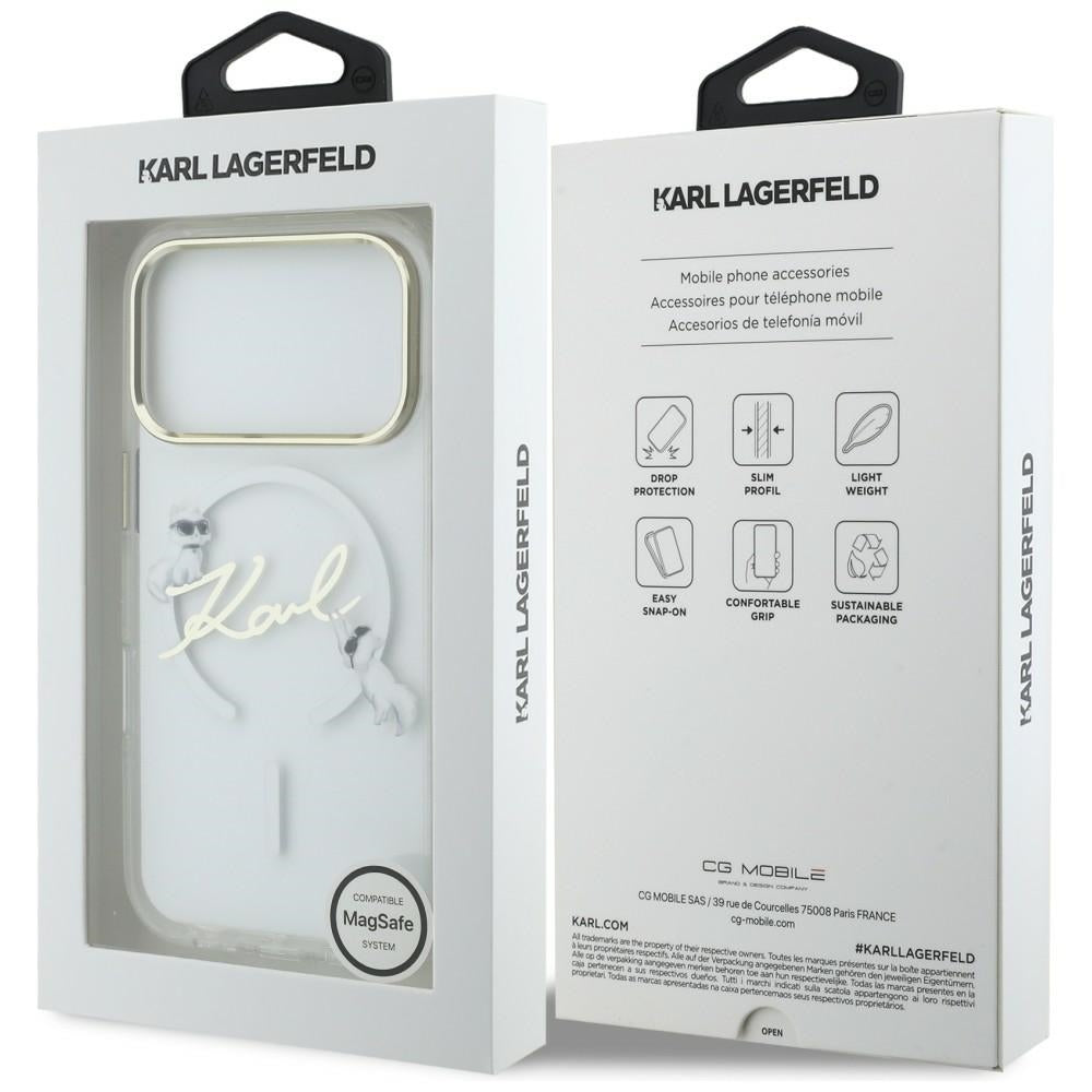 Karl Lagerfeld IML Choupettes Karl Script Logo MagSafe Case til iPhone 17 Pro - Klar