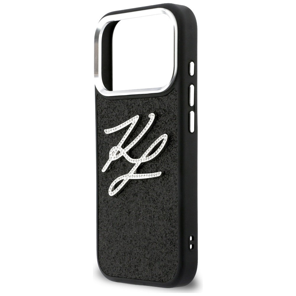 Karl Lagerfeld IML Glitter KL Diamond Logo Case til iPhone 17 Pro - sort