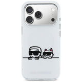 Karl Lagerfeld IML Karl & Choupette Peekaboo Logo MagSafe Case til iPhone 17 Pro Max - Hvid
