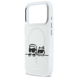 Karl Lagerfeld IML Karl & Choupette Peekaboo Logo MagSafe Case til iPhone 17 Pro Max - Hvid