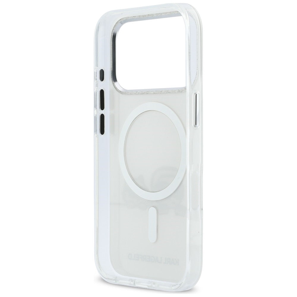 Karl Lagerfeld IML Karl & Choupette Peekaboo Logo MagSafe Case til iPhone 17 Pro Max - Hvid