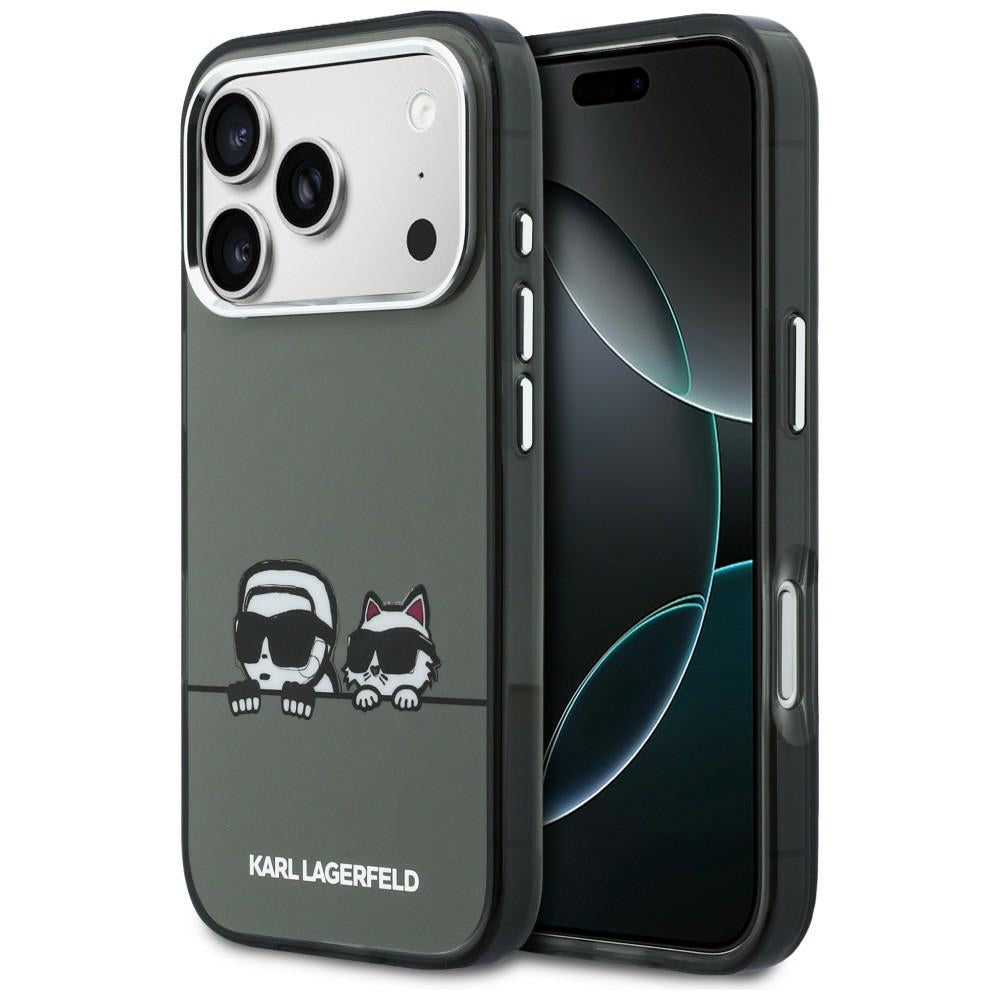 Karl Lagerfeld IML Karl & Choupette Peekaboo Logo MagSafe Case til iPhone 17 Pro Max - sort