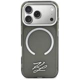 Karl Lagerfeld IML KL Script Logo MagSafe Case til iPhone 17 Pro - sort