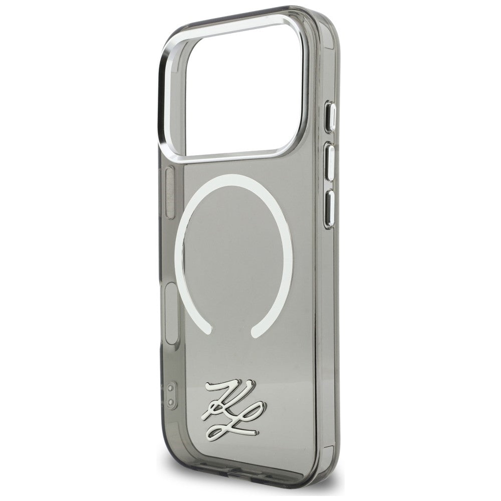 Karl Lagerfeld IML KL Script Logo MagSafe Case til iPhone 17 Pro - sort