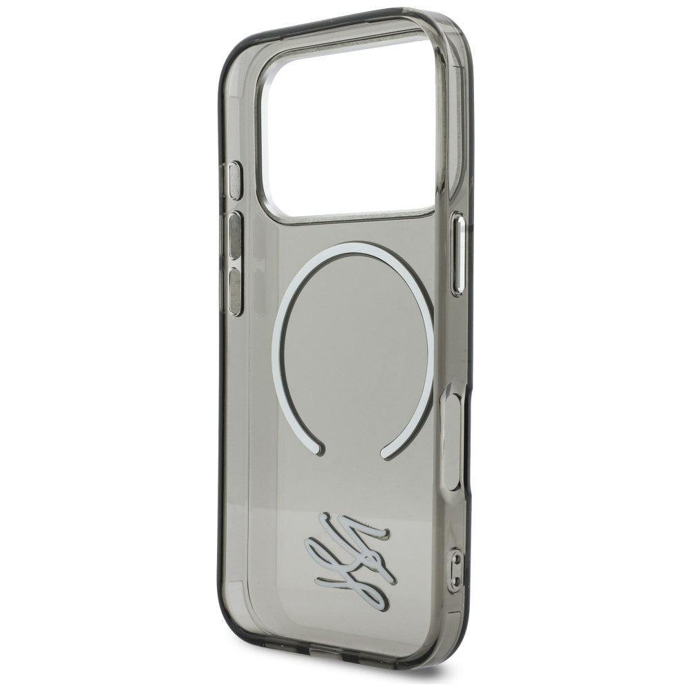 Karl Lagerfeld IML KL Script Logo MagSafe Case til iPhone 17 Pro Max - sort