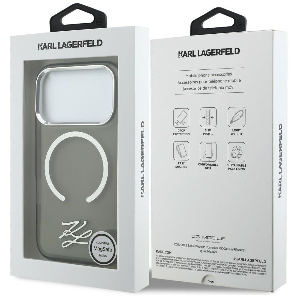 Karl Lagerfeld IML KL Script Logo MagSafe Case til iPhone 17 Pro Max - sort
