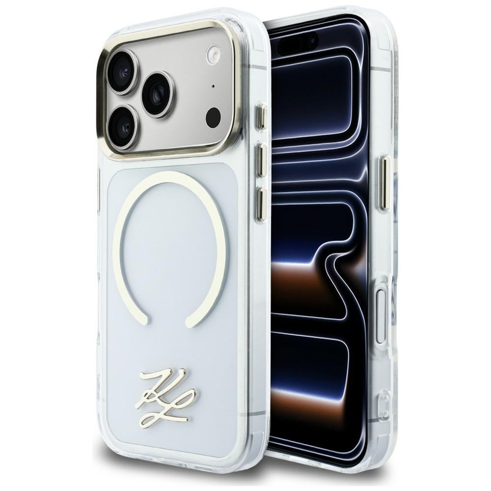 Karl Lagerfeld IML KL Script Logo MagSafe Case til iPhone 17 Pro Max - Klar