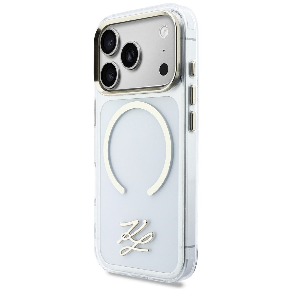 Karl Lagerfeld IML KL Script Logo MagSafe Case til iPhone 17 Pro Max - Klar