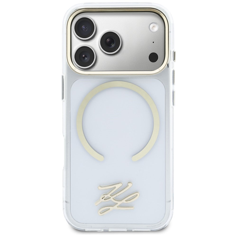 Karl Lagerfeld IML KL Script Logo MagSafe Case til iPhone 17 Pro Max - Klar