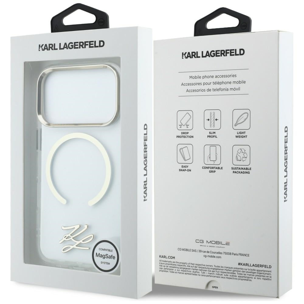 Karl Lagerfeld IML KL Script Logo MagSafe Case til iPhone 17 Pro Max - Klar