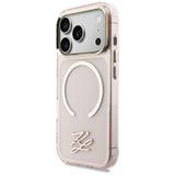 Karl Lagerfeld IML KL Script Logo MagSafe Case til iPhone 17 Pro Max - Pink
