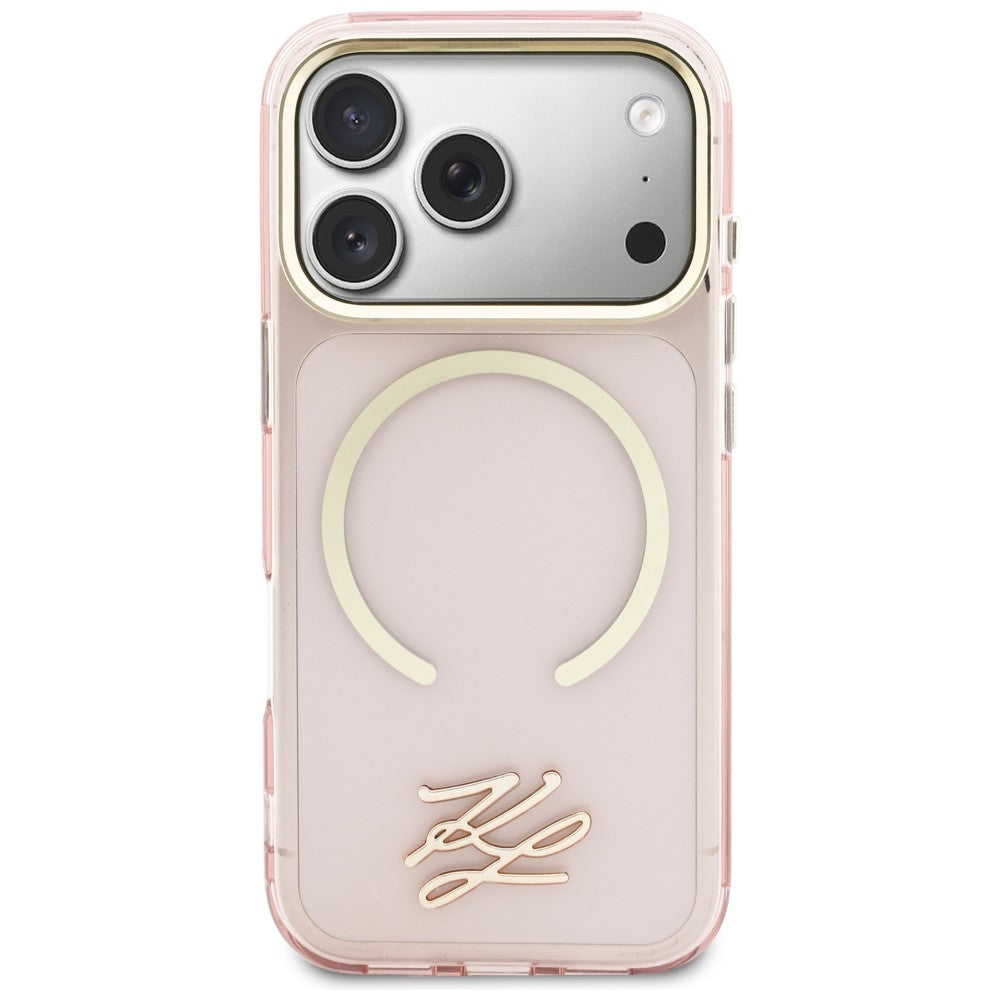 Karl Lagerfeld IML KL Script Logo MagSafe Case til iPhone 17 Pro Max - Pink