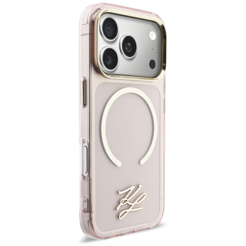 Karl Lagerfeld IML KL Script Logo MagSafe Case til iPhone 17 Pro Max - Pink