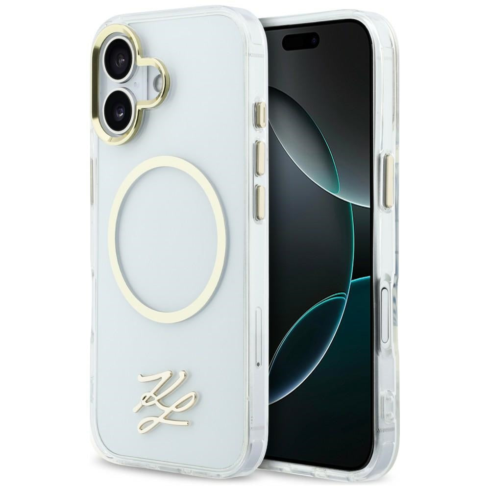 Karl Lagerfeld IML KL Script Logo MagSafe Case til iPhone 17 - Gennemsigtig