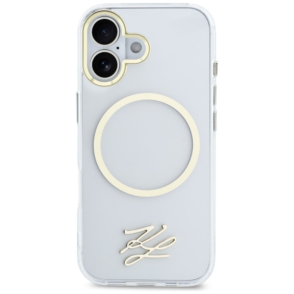 Karl Lagerfeld IML KL Script Logo MagSafe Case til iPhone 17 - Gennemsigtig