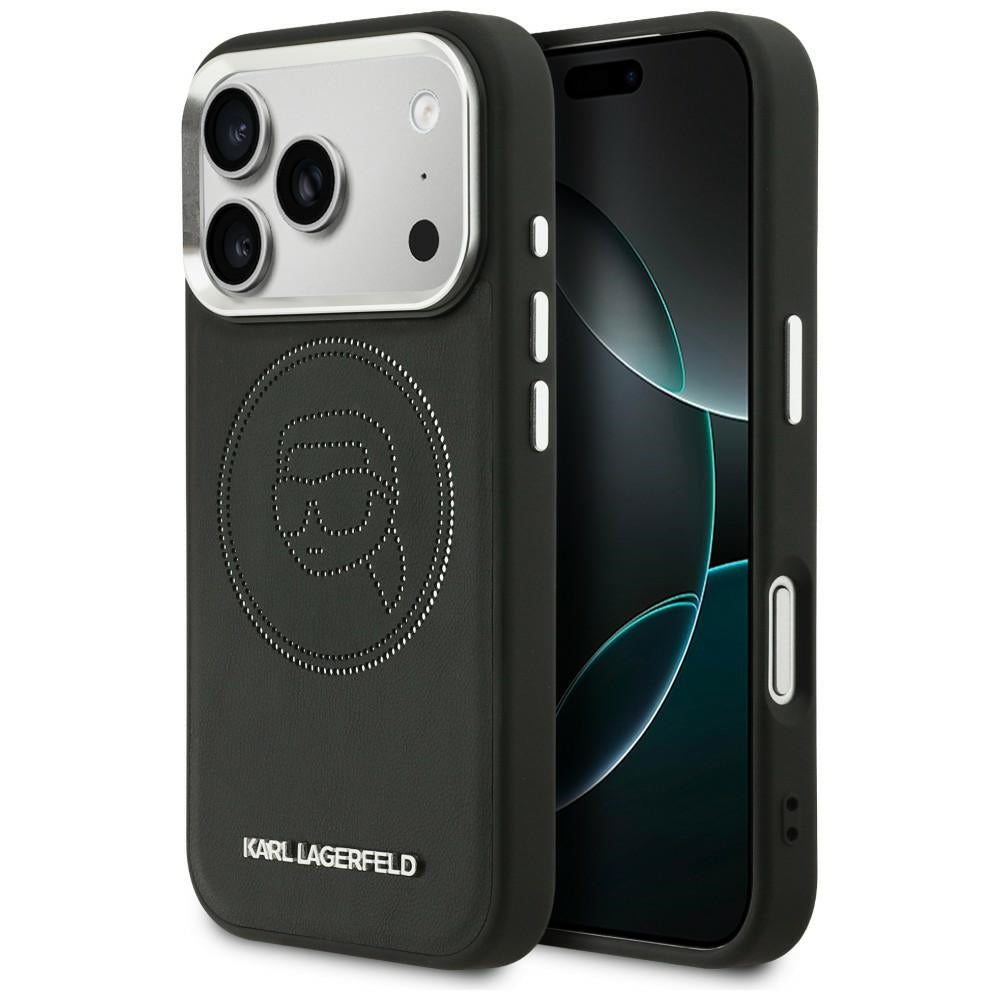 Karl Lagerfeld K Head Point Logo MagSafe Case til iPhone 17 Pro Max - sort