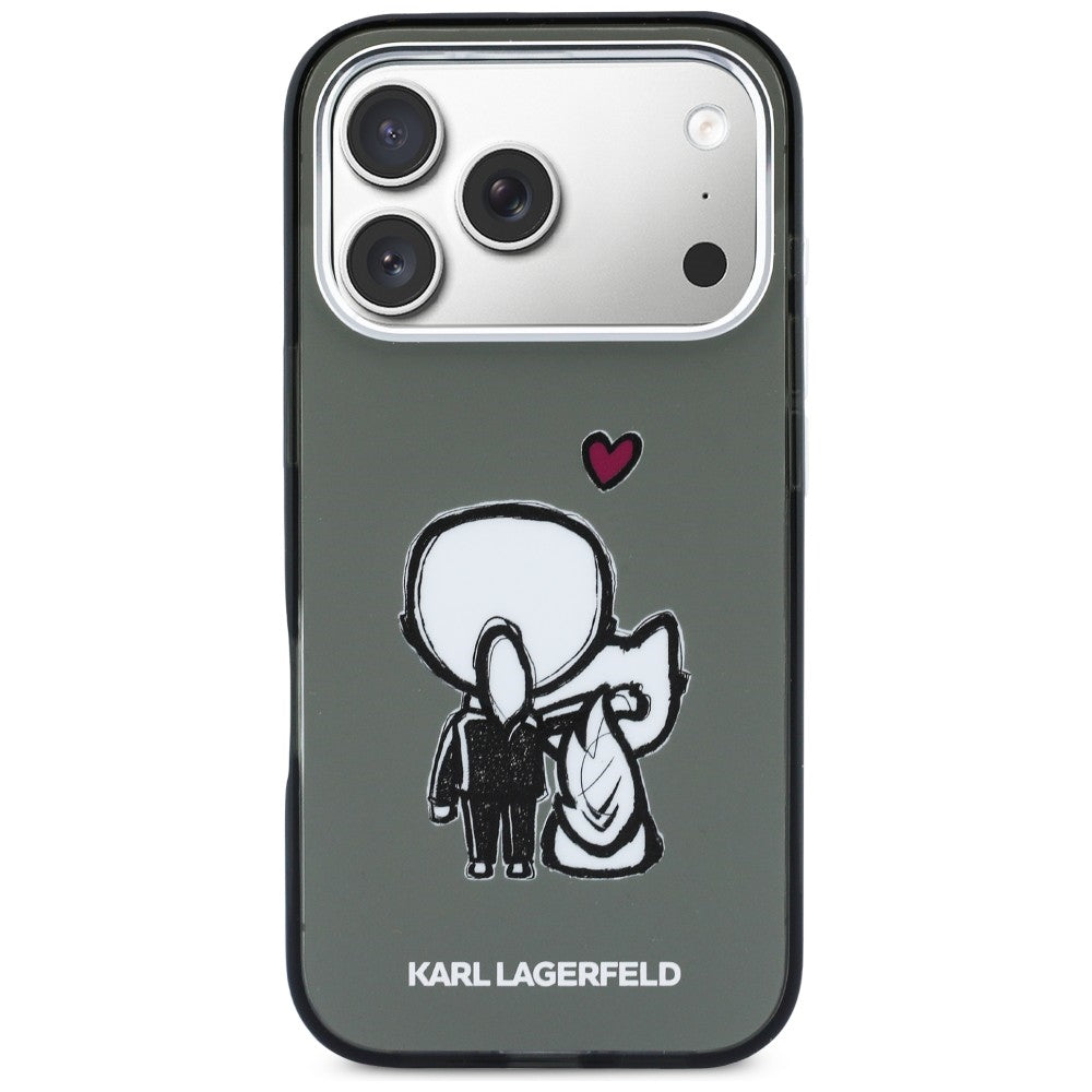 Karl Lagerfeld Karl & Choupette MagSafe bagtilhæng til iPhone 17 Pro - sort