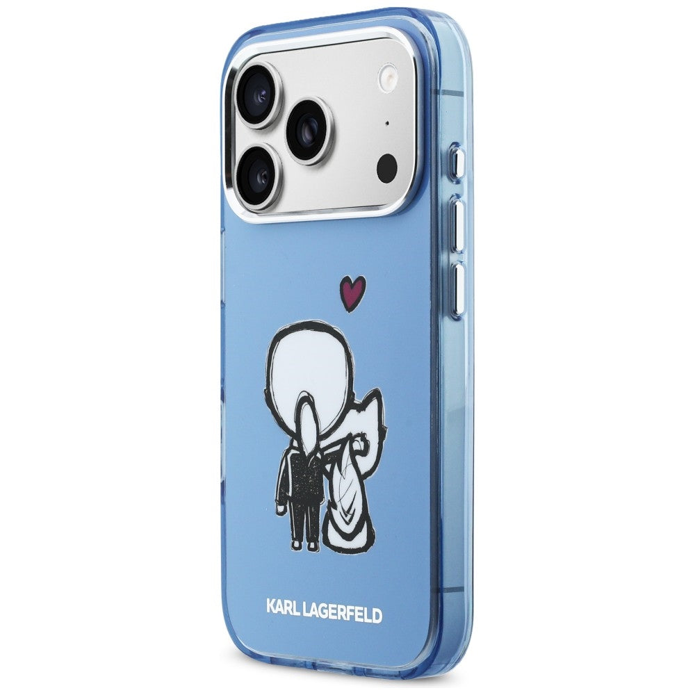 Karl Lagerfeld Karl & Choupette MagSafe bagtilhæng til iPhone 17 Pro Max - Blå