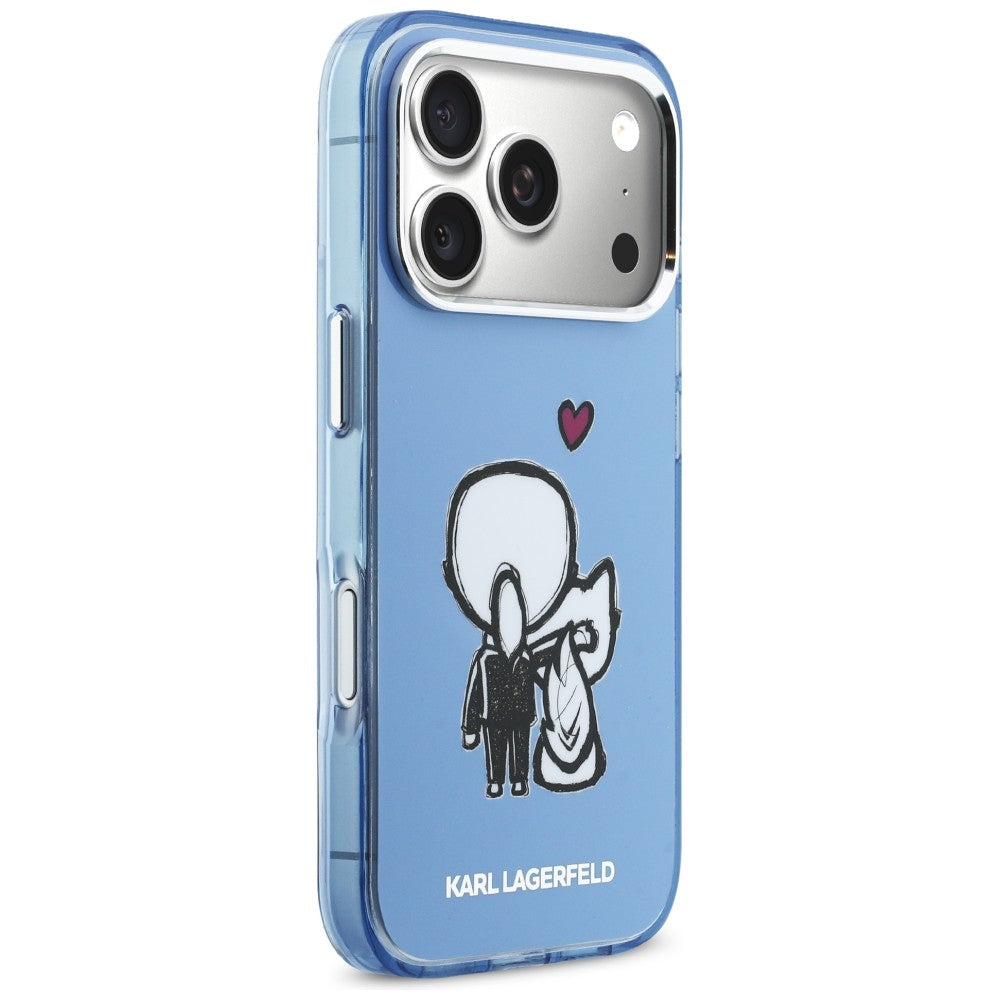 Karl Lagerfeld Karl & Choupette MagSafe bagtilhæng til iPhone 17 Pro Max - Blå