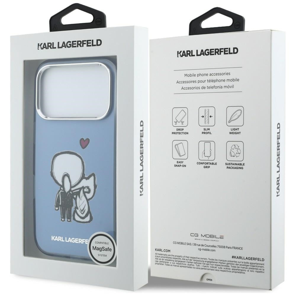 Karl Lagerfeld Karl & Choupette MagSafe bagtilhæng til iPhone 17 Pro Max - Blå