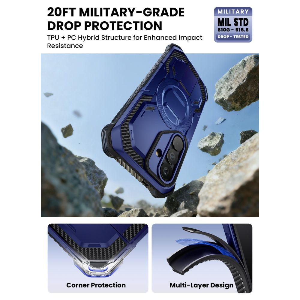 Supcase ArmorBox Mag MagSafe Case til Samsung Galaxy S26 - Navy Blue og Black