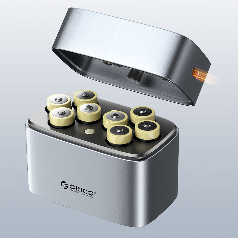 Orico EV8 AA Lithium Battery Charger with Storage Function - Silver