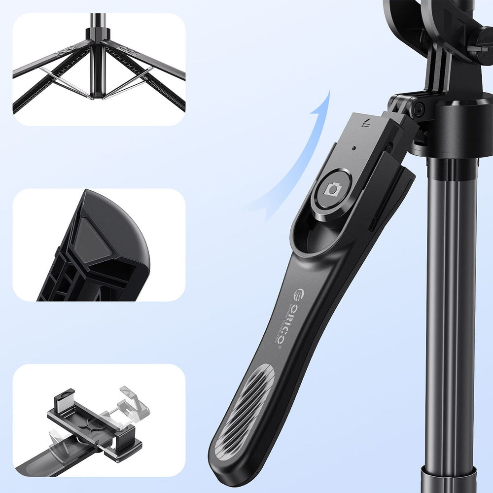 Selfie stick Orico SPN185 1/4" tripod for phone camera with 360 degree rotation Bluetooth 5.2 - black