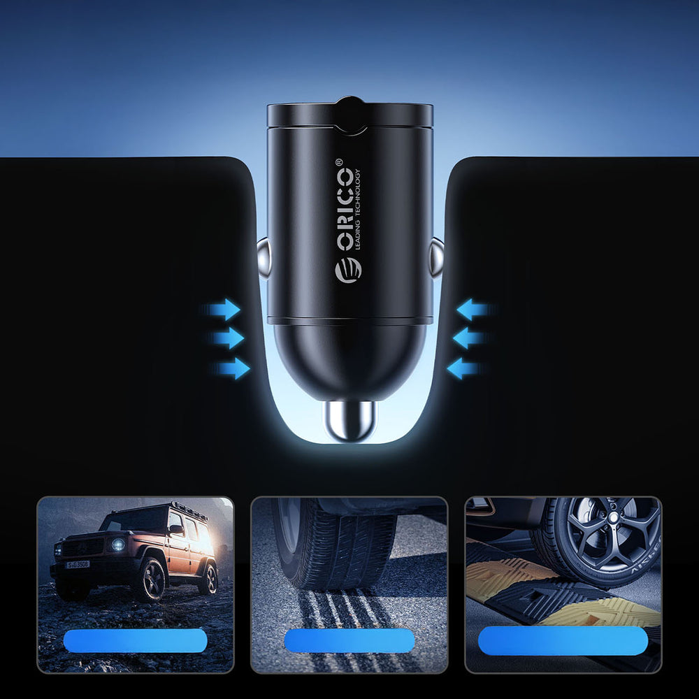 Orico MiniRing 30W 2x USB-C Car Charger - Black