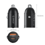Orico MiniRing 30W USB-A + USB-C Car Charger - Black