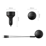 Orico Dual Stretch 60W USB-C Car Charger with Two Retractable USB-C + Lightning Cables - Black