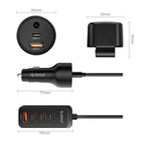 Orico ChargeClip 108W Car Charger 2x USB-A + 4x USB-C with Clip - Black