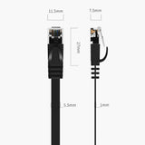 Orico PUG-C6B CAT6 1000Mbps RJ45 Ethernet Network Cable Internet LAN Flat 0.5m - Black