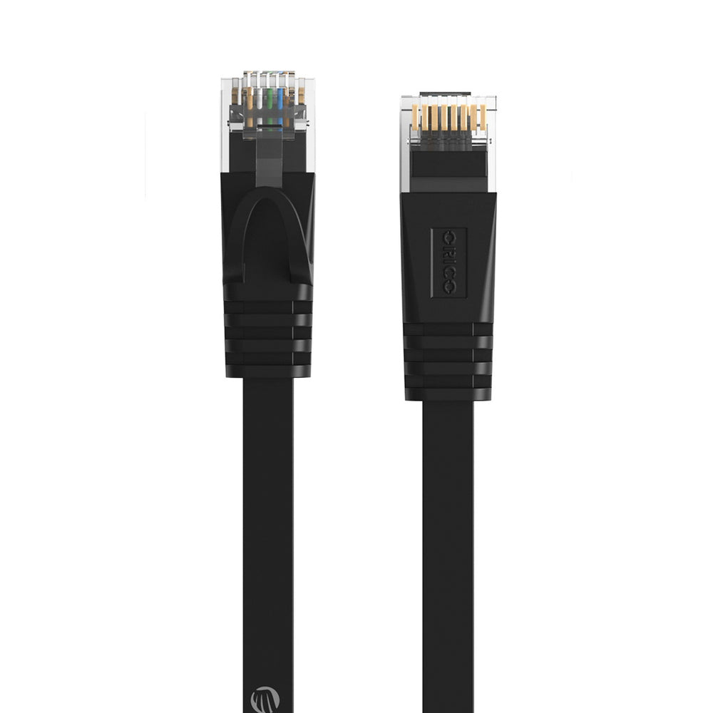 Orico PUG-C6B CAT6 1000Mbps RJ45 Ethernet Network Cable, Internet LAN Flat, 1m - Black