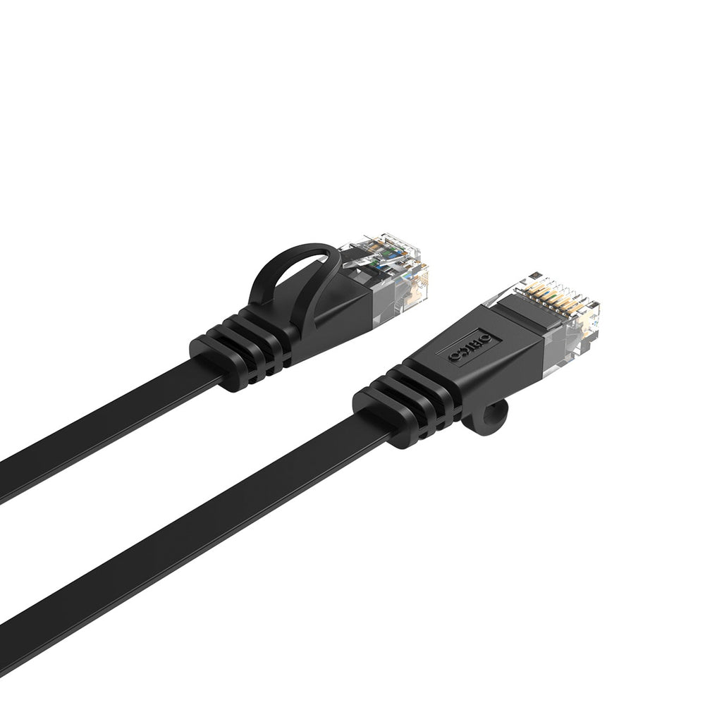 Orico PUG-C6B CAT6 1000Mbps RJ45 Ethernet Network Cable, Flat LAN, 5m - Black