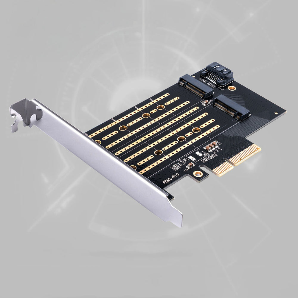 Orico PDM2 PCI-E 3.0 x4 Expansion Card for M.2 NVMe and SATA Drives - Black